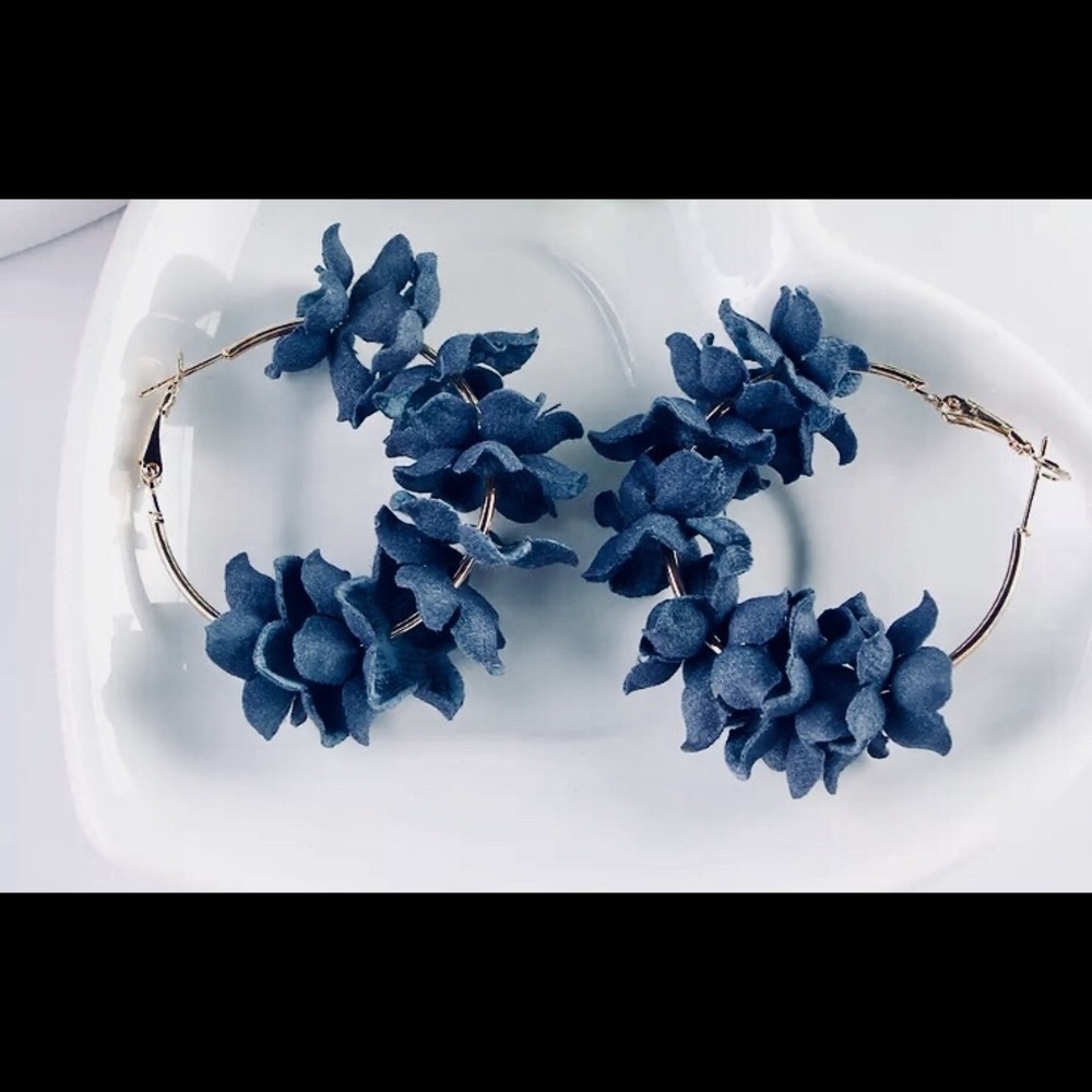 BOGO Blue Blossom Hoop Earrings